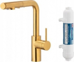 KFA Bateria kuchenna KFA DUERO PURE BASIC PULL-OUT BATERIA KUCHENNA Z FUNKCJĄ FILTRACJI WODY I WYCIĄGANĄ WYLEWKĄ + FILTR HYDRO, BRUSHED GOLD