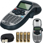 Dymo Drukarka DYMO LetraTag LT-100H SILVER dla domu, dzieci, Home Office (LT-XR) 2174577 + taśma DYMO LT 12mm + 4 baterie AA