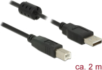 Delock Kabel USB Delock USB-A - USB-B 2 m Czarny (84897)