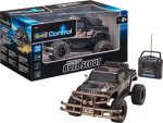 Revell Revell Control RC Car - zdalnie sterowany samoch&oacute;d z pilotem 27 MHz, stabilna konstrukcja, duże koła dla dobrej mobilności w terenie, oświetlenie LED, zasilanie bateryjne - buggy BULL SCOUT 24629