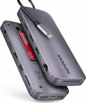 Axagon HMC-12GM2 USB hub 12in1 10Gbps HDMI DP LAN M.2