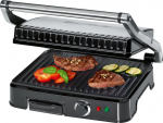 Clatronic KG 3487 electric grill (2000W table-top, black and silver)