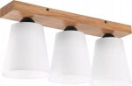 Lamkur Lampa sufitowa Lamkur Lamkur Lula 47591 plafon lampa sufitowa boho drewniany materiałowe klosze 3x60W E27 biały/drewno