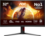AOC G4 C32G4Z PC lamekuvar 80 cm (31.5") 1920 x 1080 pikslit Full HD LCD Must, Punane