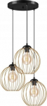 Lamkur Lampa wisząca Lamkur Lamkur Zoya 45443 lampa wisząca zwis metalowa loft klatka 3x60W E27 czarna/złota