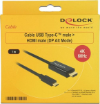 Delock Kabel USB Delock USB-C - HDMI 1 m Czarny (85290)