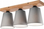 Lamkur Lampa sufitowa Lamkur Lamkur Lula 47652 plafon lampa sufitowa boho drewniany materiałowe klosze 3x60W E27 szary/drewno