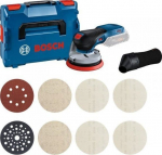 Bosch Szlifierka Bosch Bosch cordless eccentric sander GEX 18V-125 Professional + M480 starter set (blue/black, without battery and charger, in L-BOXX)