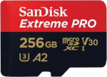Sandisk m&auml;lukaart microSDXC 256GB Extreme Pro + adapter