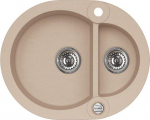 Alveus Graniit valamu ROLL 80-55, beež + sifoon + ventiil 1218155