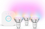Philips Hue Essential Starter Kit Spotlight + Hue Bridge Full Color GU10 3 gab. biała - Inteligentny zestaw oświetleniowy 929004235707 (8721103103710)