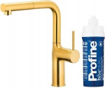 KFA Bateria kuchenna KFA bateria kuchenna z funkcją filtracji wody i wyciąganą wylewką Duero Pure Move Pull-Out + zestaw fitrujący Profine Blue S, brushed gold 6623-423-31