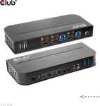 Club 3D Club3D s&iacute;ťov&yacute; přep&iacute;nač - Switch, HDMI KVM Switch - Dual HDMI 4K 60Hz