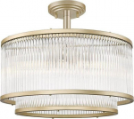 Zumaline Lampa wisząca Zumaline Klasyczna LAMPA sufitowa SERGIO C0528-05H-V6AC Zumaline szklana OPRAWA plafoniera okrągła złota