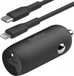 Belkin Ładowarka Belkin Belkin USB-C Car Charger 30W PD 1m Lightning-Cab.CCA004bt1MBK-B5