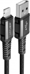 Acefast Kabel USB Acefast USB-A - Lightning 1.2 m Czarny (6974316280507)