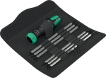 Wera Kraftform Kompakt Vario RA, bit set black/green, 7-piece, with ratchet function