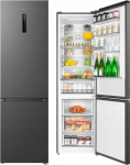 TCL Refrigerator | RC382BXC0EU | Energy efficiency class C | Free standing | Combi | Height 203 cm | No Frost system | Fridge net capacity 265 L | Freezer net capacity 117 L | Display | 35 dB | Inox