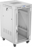 Lanberg Szafa stojąca rack 19 22U 600x800 szara drzwi szklane LCD flack pack