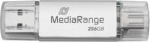 Mediarange Pendrive MediaRange MR939-1 pamięć USB 256 GB USB Type-A / USB Type-C 3.2 Gen 1 (3.1 Gen 1) Srebrny