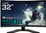 Gigabyte Gaming Monitor G32QC A 31.5 ", VA, QHD, 2&lrm;560 x 1440 pixels, 1 ms, 350 cd/m&sup2;, Black, 165 Hz, HDMI ports quantity 2