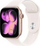 Apple Smartwatch Apple Zegarek Apple Watch Series 11 GPS 46mm Rose Gold Aluminium Case z opaską Light Blush Sport - M/L