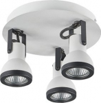 Beliani Lampa sufitowa Beliani Lampa sufitowa 3-punktowa okrągła metalowa biała z czarnym BARO!