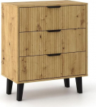 Top E Shop SCANDI 3S SLIM OAK ARTISAN CHEST OF DRAWERS