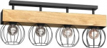 Luminex Lampa sufitowa Luminex Menton 1639 plafon lampa sufitowa 4x15W E27 czarny/drewniany