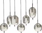 Beliani Lampa wisząca Beliani Lampa wisząca szklana 7-punktowa srebrna TARLO