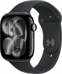 Apple Watch 11 GPS + Cellular 46mm Sport Band M/L, jet black/black (MFC44ET/A)