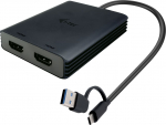 I-Tec CADUAL4KHDMI videokaabliadapter 0,27 m USB Type-A/USB Type-C 2 x HDMI Must