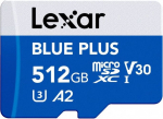 Lexar Karta Lexar Blue Plus MicroSDXC 512 GB Class 10 UHS-I/U3 A2 V30 (LMSBLPL512G-BNANG)