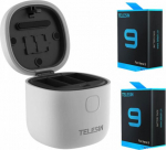 Telesin Wodoodporna ładowarka tr&oacute;jkanałowa Allin box Telesin dla GoPro Hero 9 + 2 baterie (GP-BTR-905-GY)