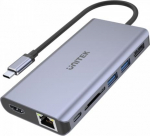 Unitek HUB USB-C 2x USB 3.1, HDMI,DP, RJ45, SD;D1056