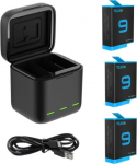 Telesin tr&oacute;jkanałowa box Telesin dla GoPro Hero 9 / Hero 10 + 3 baterie (GP-BNC-902)