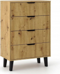 Top E Shop SCANDI 4S SLIM OAK ARTISAN CHEST OF DRAWERS