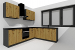 Stolkar Cosmo Design ANIKA kitchen furniture set, artisan oak/graphite 2.0/2.6