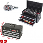 Ks Tools 1/4 +1/2 CHROMEplus Universal Tool Set 99 pcs