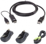Aten Zestaw kabli KVM 2L-7D02UHDPX4 HDMI-DP, True 4K