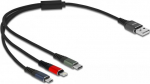 Delock USB 3in1 Lightn. mUSB / USB-C 0.3m - 87236 3-colored