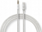 Nedis Kabel USB Nedis Lightning - mini Jack 3.5 mm 1 m Srebrny (CCTB39940AL10)