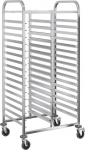 Vidaxl W&oacute;zek na tace z 32 pojemnikami GN 75x55x162,5cm Stal nierdzewna