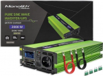 Qoltec Przetwornica napięcia Monolith | ładowanie baterii |UPS |1000W | 2000W |12V na 230V |Czysty Sinus |LCD