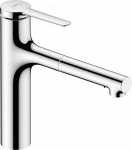 Hansgrohe Kraanikaussi kraan tagasit&otilde;mmatava voolikuga Zesis M33, 74801000, kroomitud