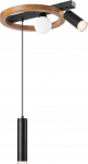 Lamkur Otis 49113 plafon lampa sufitowa 2x15W E27 1x5W G9 dąb/czarny