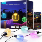 Govee Outdoor String Lights | Oświetlenie LED RGBICW | Zewnętrzne, 15m, 2.4GHz Wi-Fi + BT