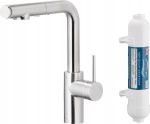 KFA Bateria kuchenna KFA DUERO PURE BASIC PULL-OUT BATERIA KUCHENNA Z FUNKCJĄ FILTRACJI WODY I WYCIĄGANĄ WYLEWKĄ + FILTR HYDRO, INOX