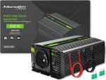 Qoltec Przetwornica napięcia Monolith | 300W | 600W | 12V na 230V | Czysty Sinus