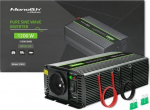 Qoltec Przetwornica napięcia Monolith | 600W | 1200W | 12V na 230V | Czysty Sinus